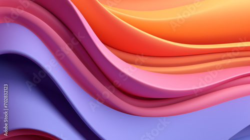 Abstract Colorful Background Curves 3D Illustration