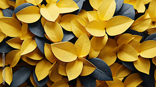 Floral pattern of yellow leaves in nature, natural floral metal pattern