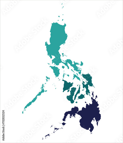 Philippines map. Map of Philippines in three mains regions