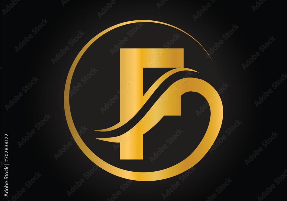F Letter Logo with Golden Luxury Color and Monogram Design Vector Template. F Letter Logo with Golden Luxury Color and Monogram Design Vector Template.