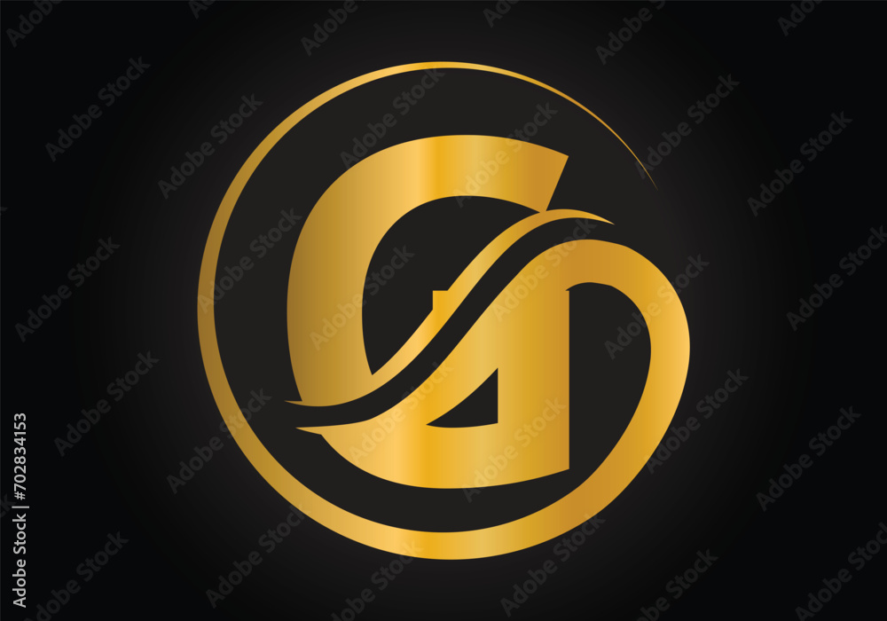 G Letter Logo with Golden Luxury Color and Monogram Design Vector Template. G Letter Logo with Golden Luxury Color and Monogram Design Vector Template.