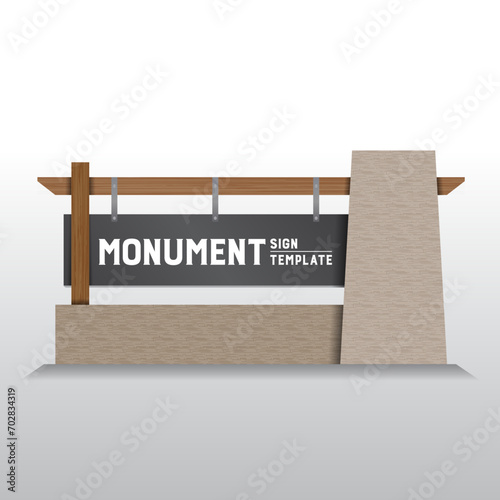 Monument Sign Design Templates Masonry Commercial Property Real Estate Neighborhood Signage Brick Stone Wood