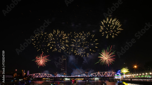 Firecracker at Chao Phraya River.