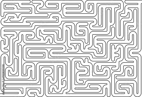 Vector maze isolated on white background. Education logic game labyrinth for kids. With the solution. photo