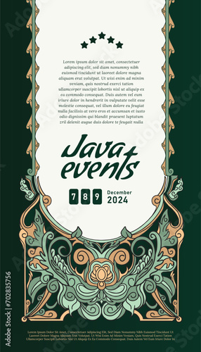javanese event poster idea with vintage border design idea