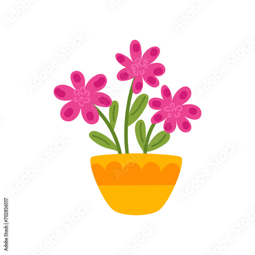 Vector illustration of flowers in pots