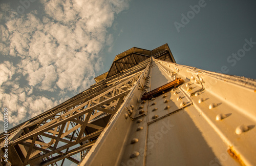 Towering industrial steel structure