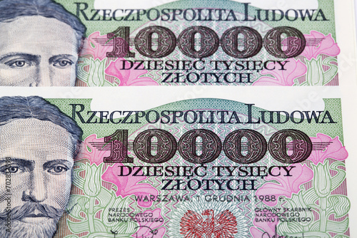 Old Polish money - ten thousand zoty photo