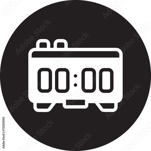 digital clock glyph icon