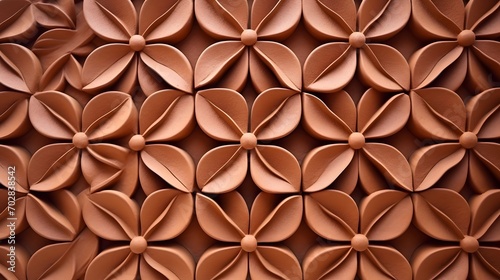 terracotta air ventilation block wall building decoration. Ventilation block with modern flower pattern on large wall background.