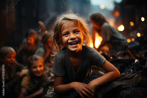 In the slums, the children sit around and practice, their laughter full of hope © amirhamzaaa
