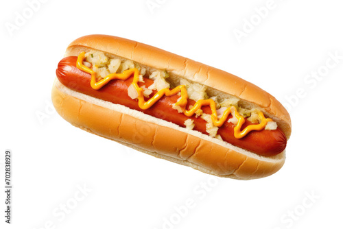 Delicious Hot Dog with Mustard and Relish