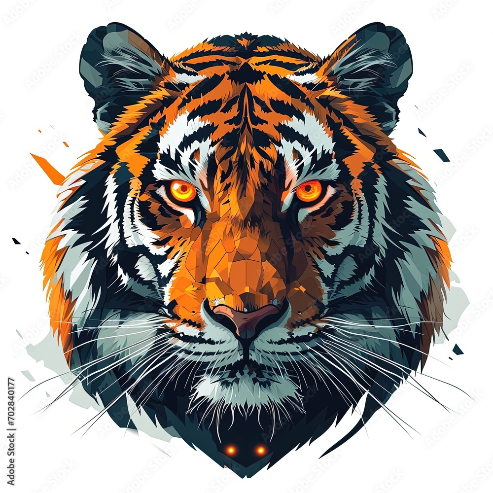 logo design of cybernetic tiger , tshirt mockup logo, esport logo