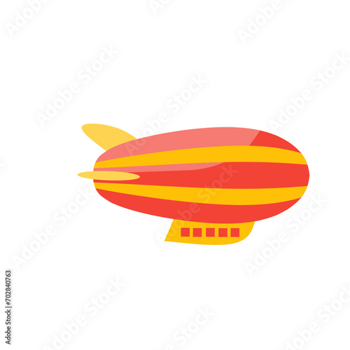 Airplane vector illustration. Retro zeppelin or hot air balloon