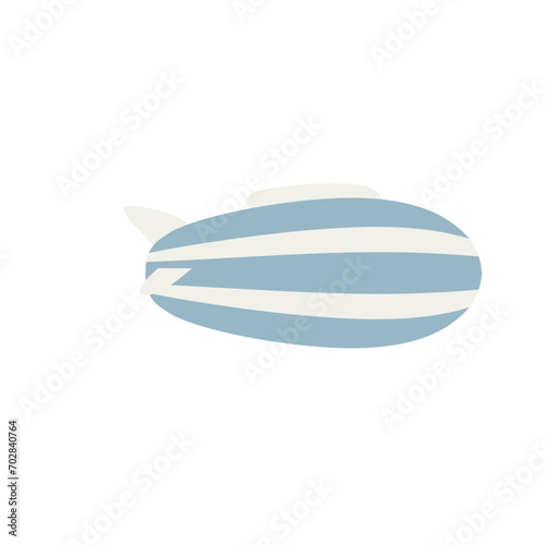 Airplane vector illustration. Retro zeppelin or hot air balloon