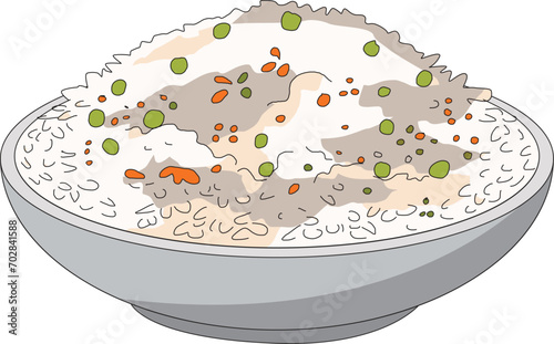 Rice bowl isolated on white background