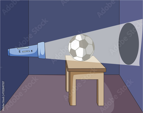 Reflection of light on the wall vector illustration