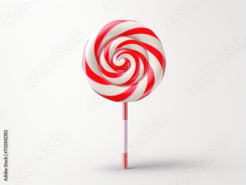 red lollipop isolated on white photo