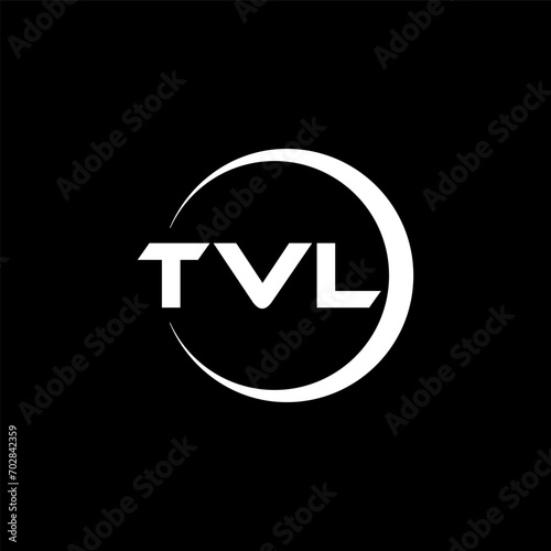 TVL letter logo design with black background in illustrator, cube logo, vector logo, modern alphabet font overlap style. calligraphy designs for logo, Poster, Invitation, etc.