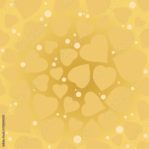 Gold haerts geometric pattern in gold background  seamless vector