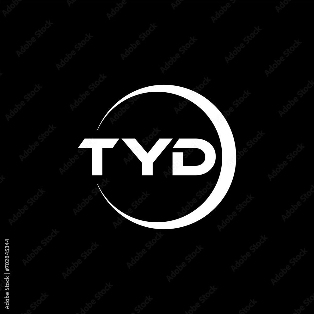 TYD letter logo design with black background in illustrator, cube logo, vector logo, modern alphabet font overlap style. calligraphy designs for logo, Poster, Invitation, etc. TYD letter logo design with black background in illustrator, cube logo, vector logo, modern alphabet font overlap style. calligraphy designs for logo, Poster, Invitation, etc.