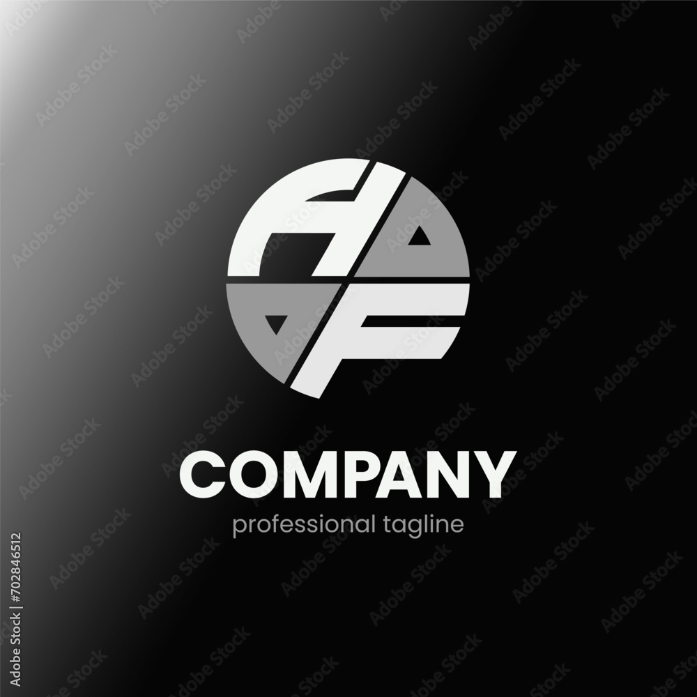 letter HF initial in monochrome flat design circle shape logo vector illustration letter HF initial in monochrome flat design circle shape logo vector illustration