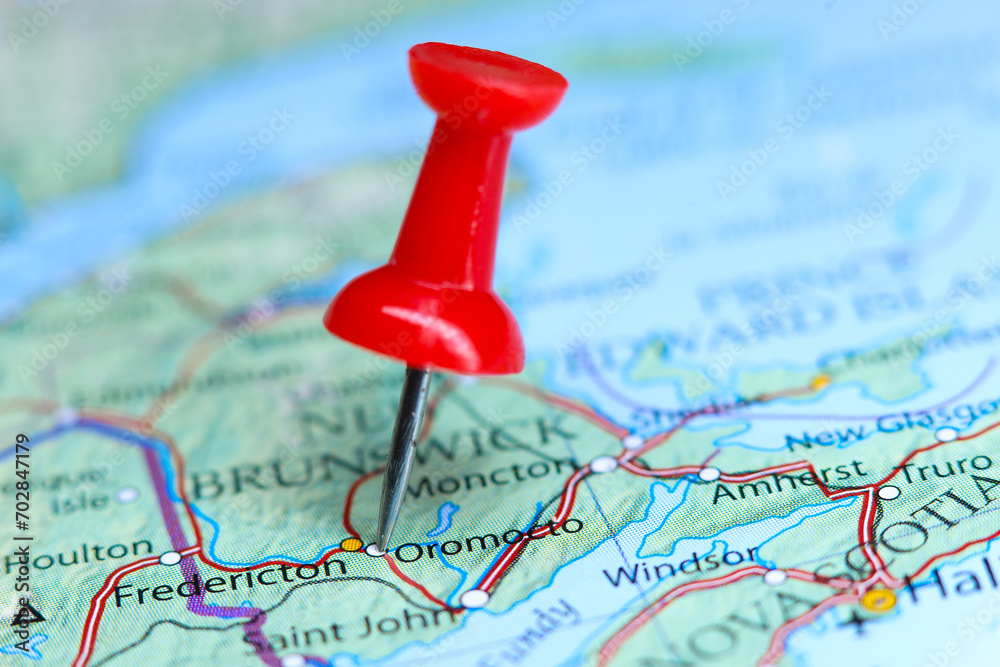 Oromocto, New Brunswick, Canada pin on map Oromocto, New Brunswick, Canada pin on map