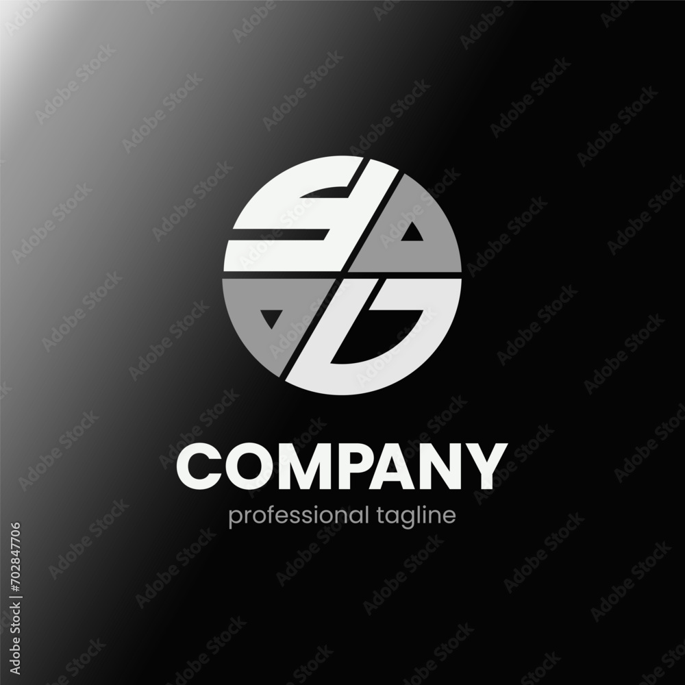 letter YD initial in monochrome flat design circle shape logo vector illustration letter YD initial in monochrome flat design circle shape logo vector illustration
