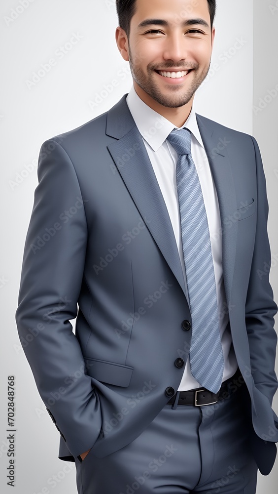 A professional man in a suit and tie, exuding confidence, smiles warmly. This image represents the business concept. A professional man in a suit and tie, exuding confidence, smiles warmly. This image represents the business concept.