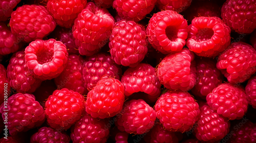 Rasp berries in a group wallpaper - ai generative Rasp berries in a group wallpaper - ai generative