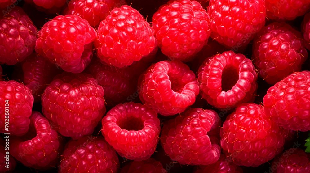 Rasp berries in a group wallpaper - ai generative Rasp berries in a group wallpaper - ai generative