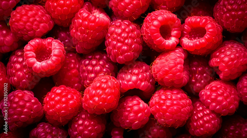 Rasp berries in a group wallpaper - ai generative