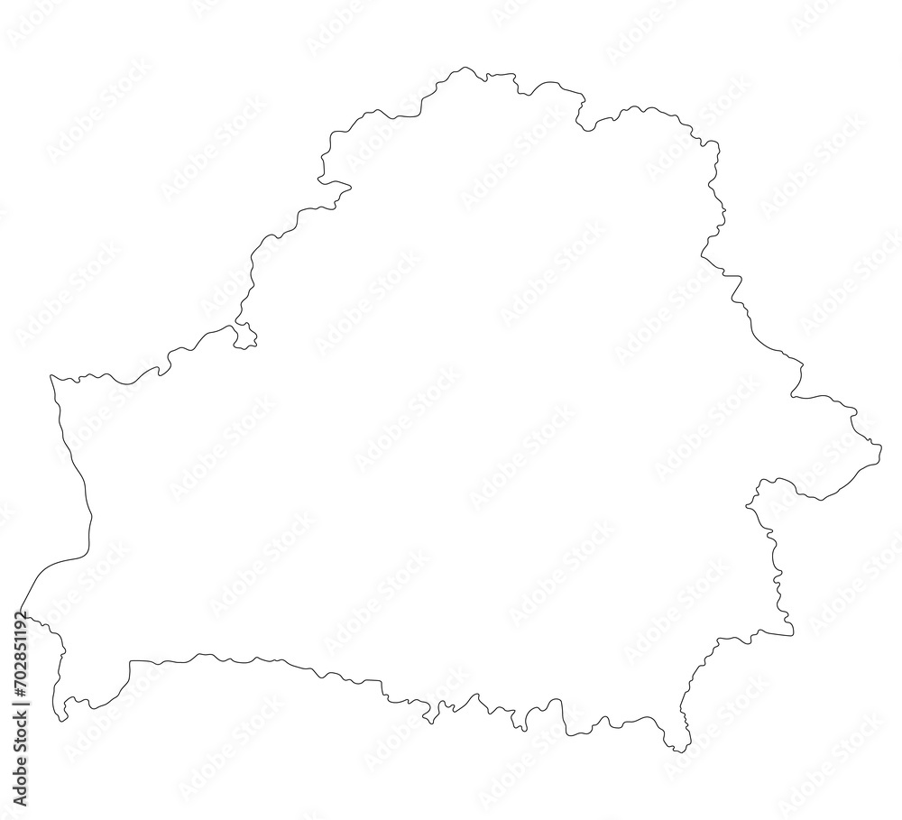 Belarus map. Map of Belarus in white color