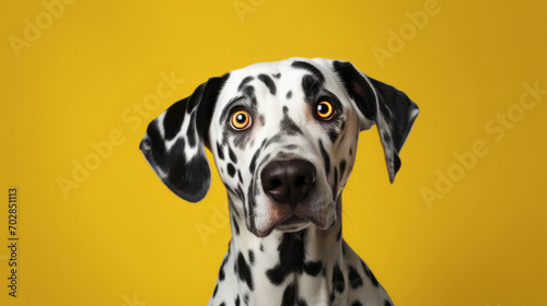 A dalmatian dog with a yellow background © cac_tus