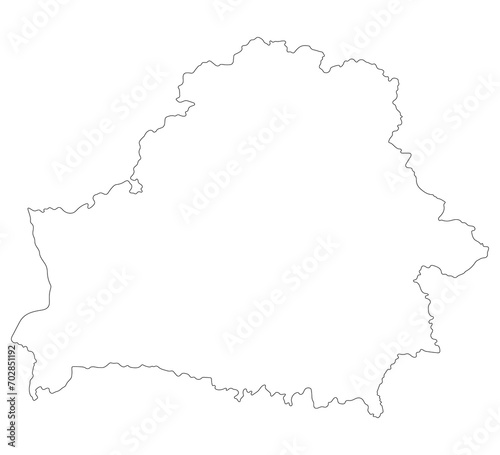 Belarus map. Map of Belarus in white color