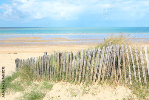 Idyllic sand beach near Granville in Normandy, France