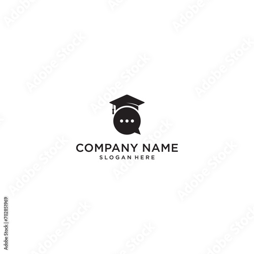 graduation education chat logo vector icon