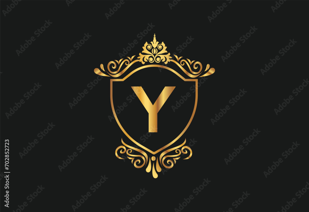 Obraz premium Y latter logo design with nature beauty Premium Vector