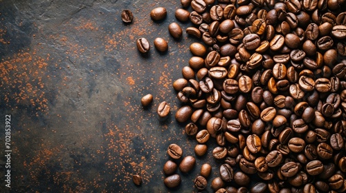Coffee beans banner with empty space.