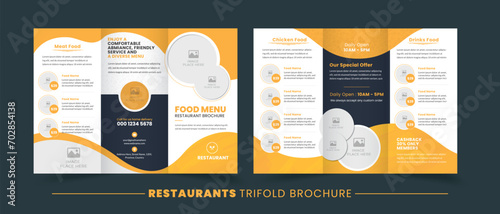 Restaurant Culinary Delight Trifold Menu - Tempting Design for Foodies | Business Advertisement Layout Design | Easy To Edit & Customize	