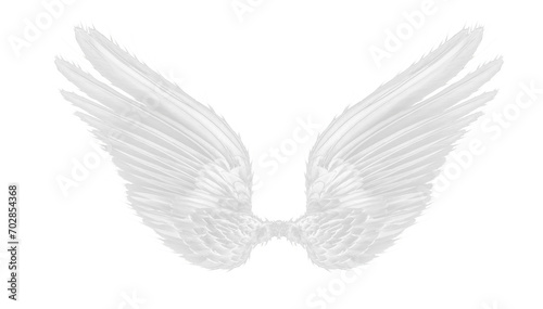Fototapeta Naklejka Na Ścianę i Meble -  white wing of bird on on transparent png
