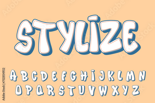 Alphabet Simple Modern Graffiti Font Type Cartoon Vector