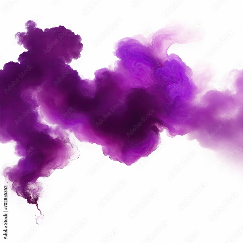 Maroon and Purple smoke cloud on a white background