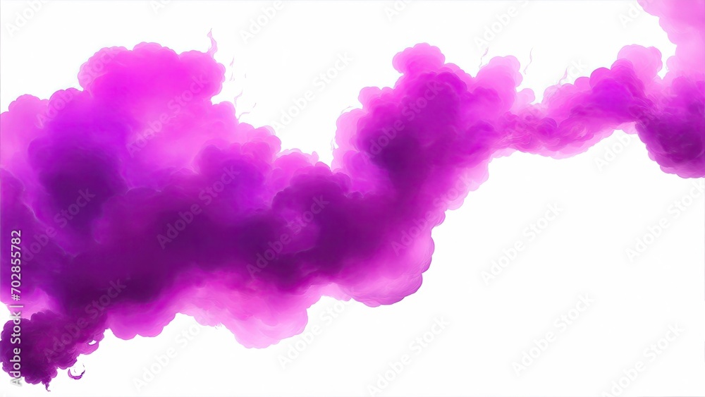 Pink and Purple smoke cloud on a white background