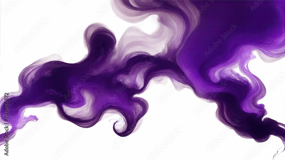 Purple smoke cloud on a white background