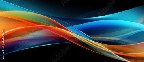 Transparent abstract wave of light in a bright and futuristic design.