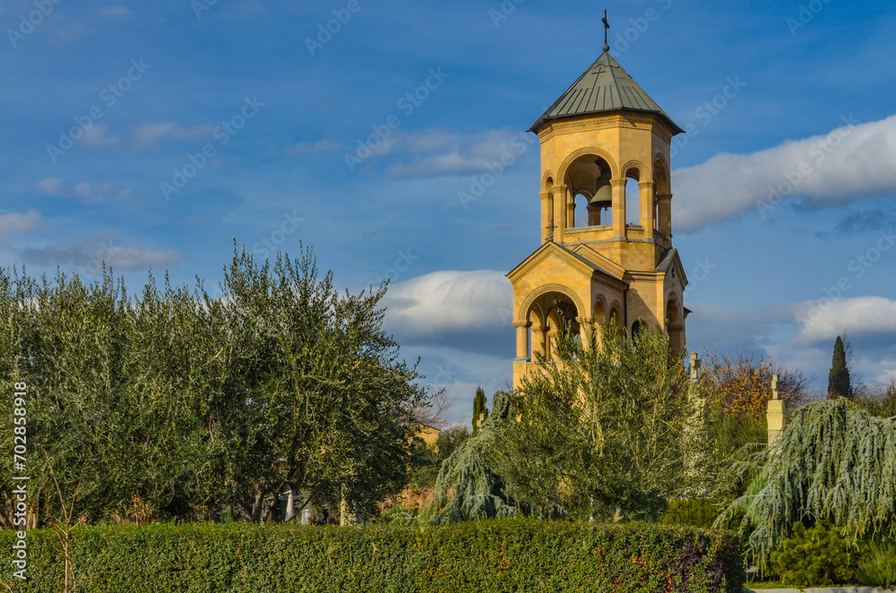bell tower of Sameba complex in Avlabari district of Tbilisi, Georgia