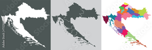 Croatia map. Map of Croatia in set