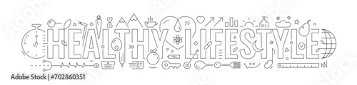 healthy lifestyle symbols.Healthy lifestyle technical drawing. healthy lifestyle outline