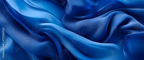 Cobalt blue silk swirling dynamically, creating a sense of energy and movement